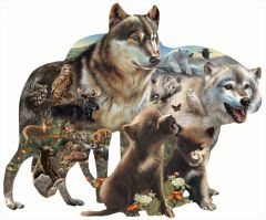 Bonnie, Rebecca and Karen Latham - Wolf Pack  -  Puzzle 1000 pieces 