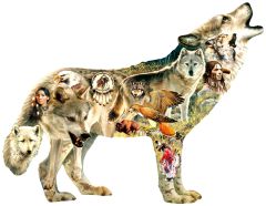 Greg Giordano - Native American Wolf  -  Puzzle 750 pieces 